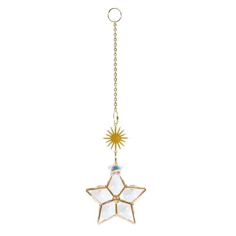 Minimalist Sun and Star Crystal Alloy Suncatcher Wind Chime for Wall Decor|Home Decor & Wall Art