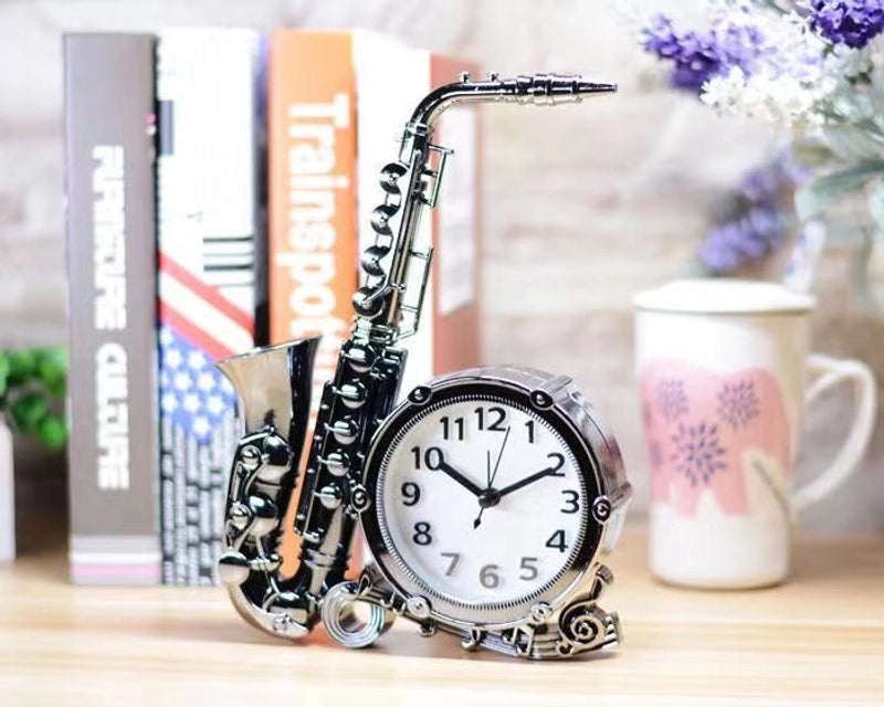 Retro Musical Instrument Train Bicycle Plastic Alarm Clock Decorative Ornament|Home Decor & Clocks