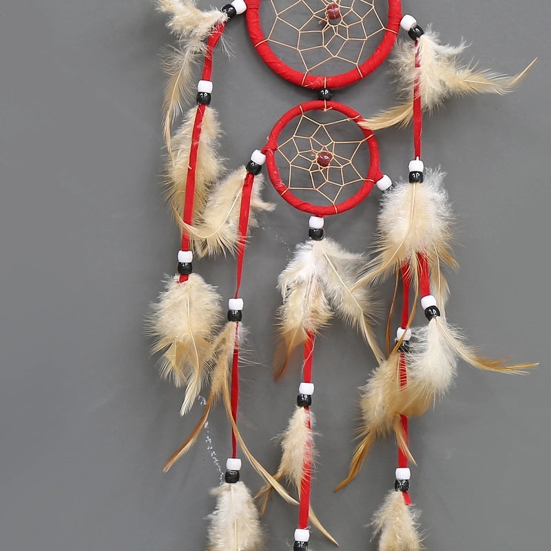 Indian Dreamcatcher Wind Chime with Double Ring Hanging Ornaments Bohemian Wall Decor | Home Decor