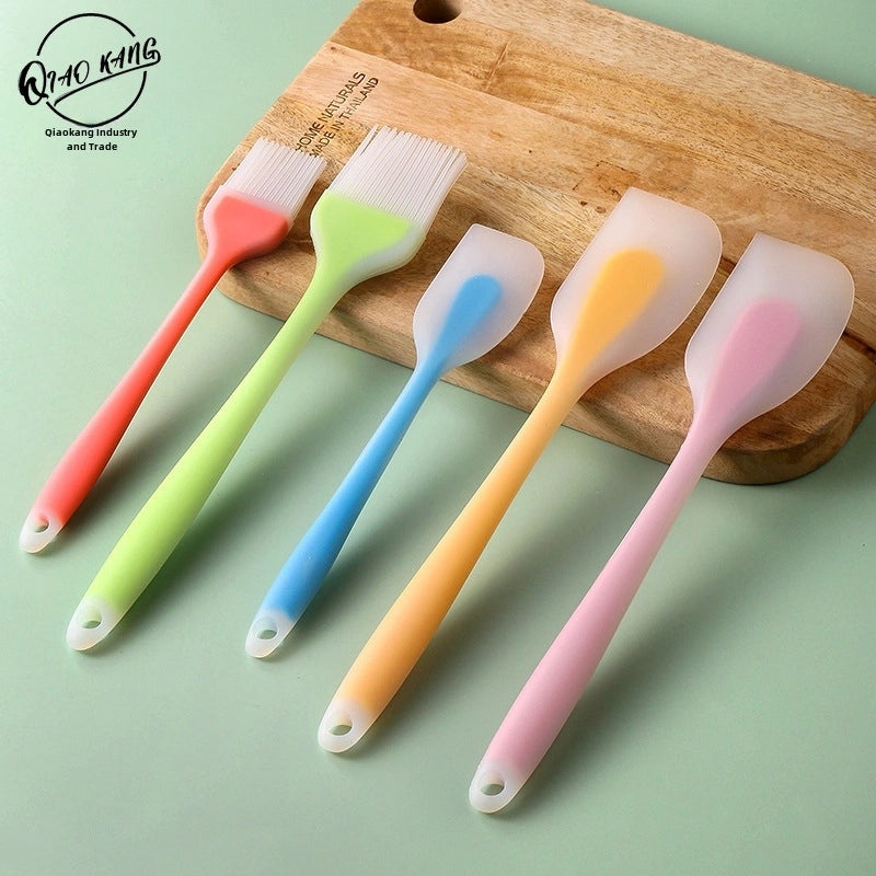 Silicone Oil Brush and Scraper for Baking One-piece Cake Cream Spatula Barbecue Brush Multipurpose Kitchen Tool|Kitchen Tools & Gadgets