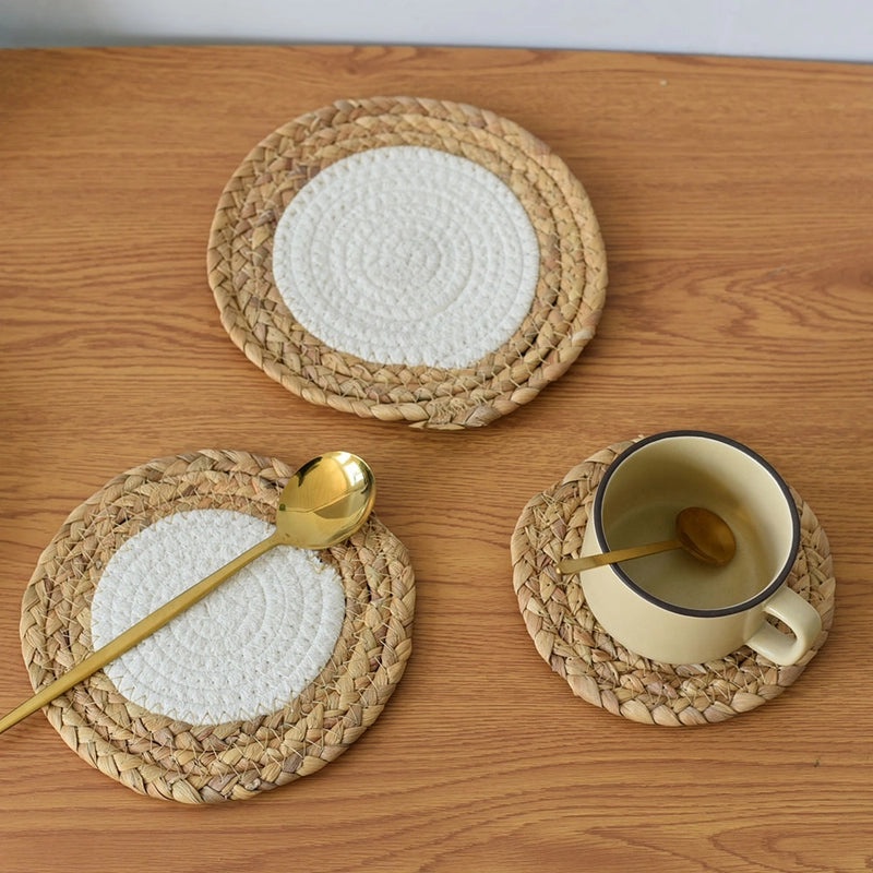 Cotton Rattan Placemat Single Piece for Casual Pastoral Dining|Home & Kitchen Tableware