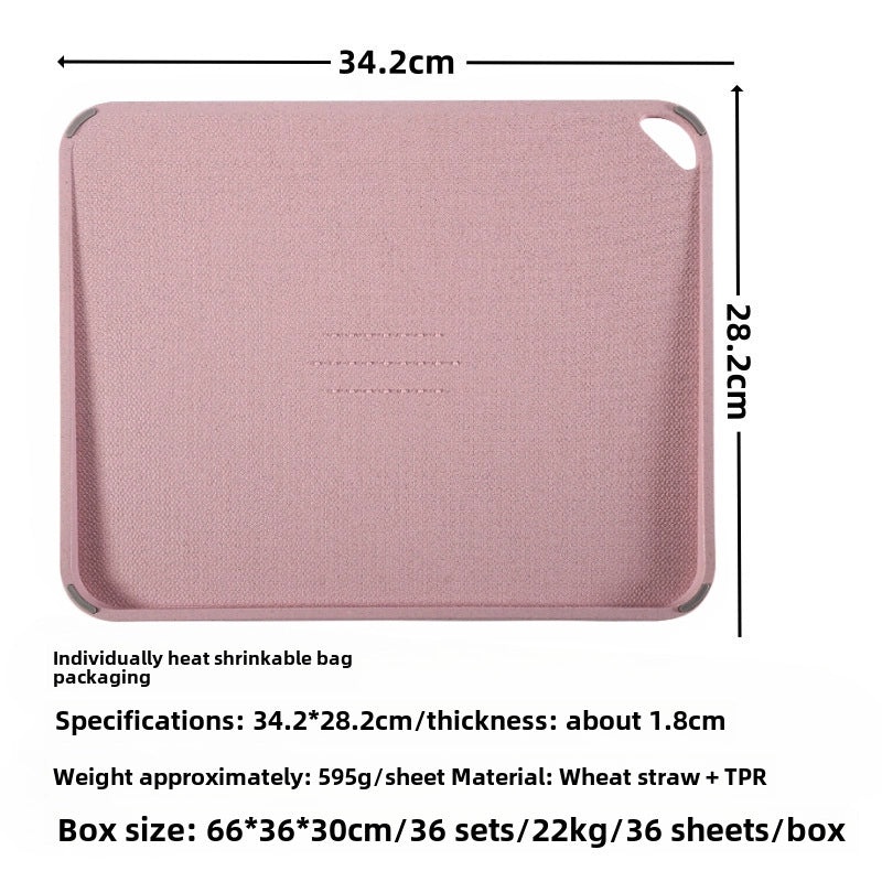 FDA Approved Wheat Straw Double-Sided Cutting Board for Meat, Vegetables & Fruits | Kitchen Supplies