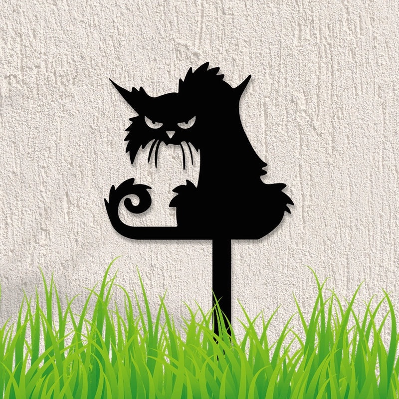 Metal Kitten Garden Stake Outdoor Yard Decoration Plug-in | Garden Ornaments