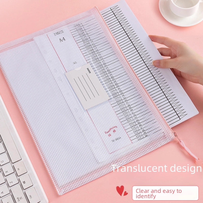 2 Pieces A4 Transparent Waterproof PVC Zipper Storage Bags for Student Subject Organization|Stationery & Office Supplies