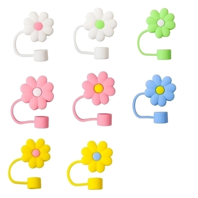 Floral PVC Straw Decorative Lid 1 Piece | Drink Accessories