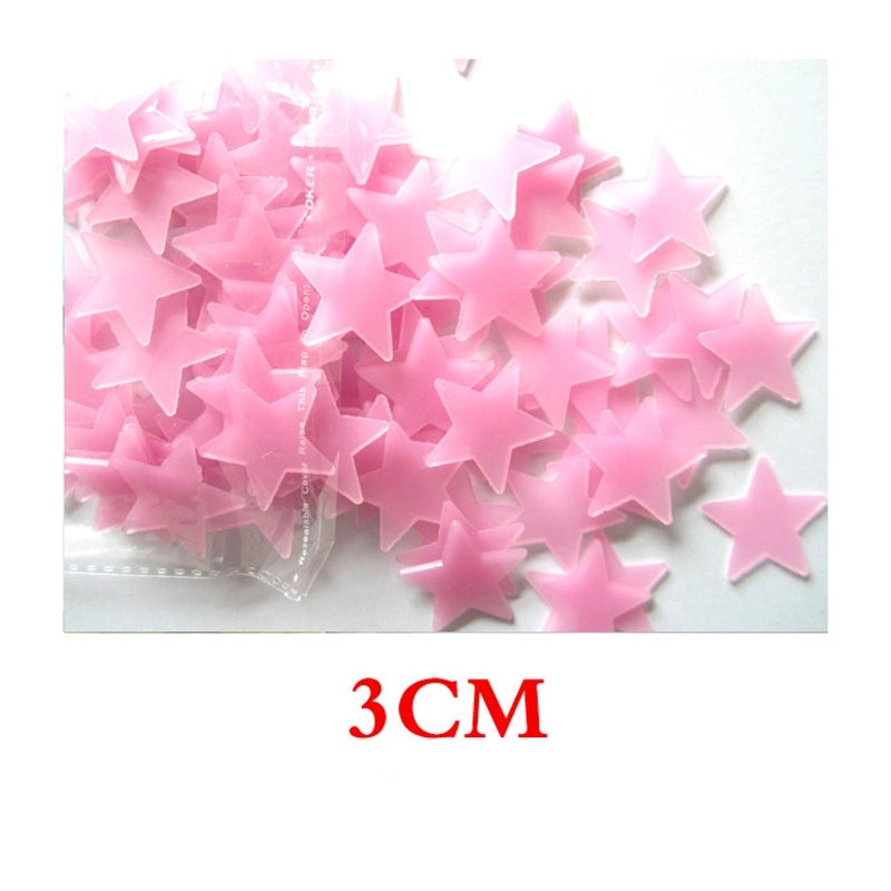 3cm Glow in the Dark Star Stickers Bulk Pack 100pcs | Kids Room Decor