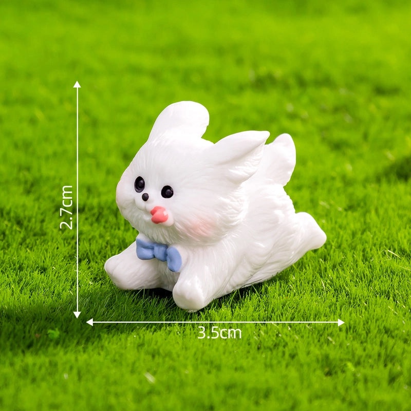 Miniature White Dog Figurine for Moss Micro Landscape | DIY Car & Desktop Decorative Accessories