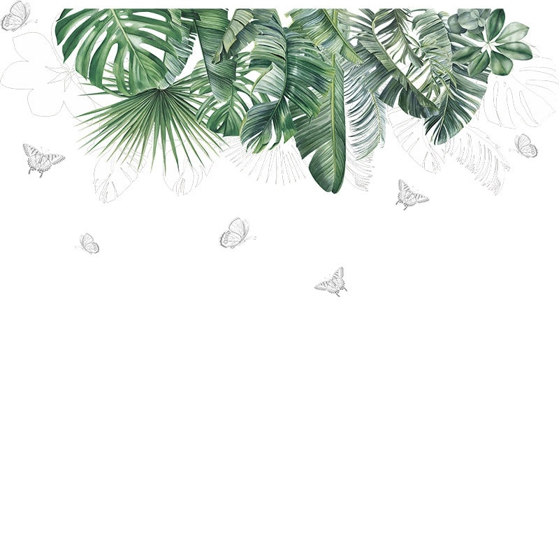 Tropical Green Leaf Wall Decal for Home Decor|Wall Stickers