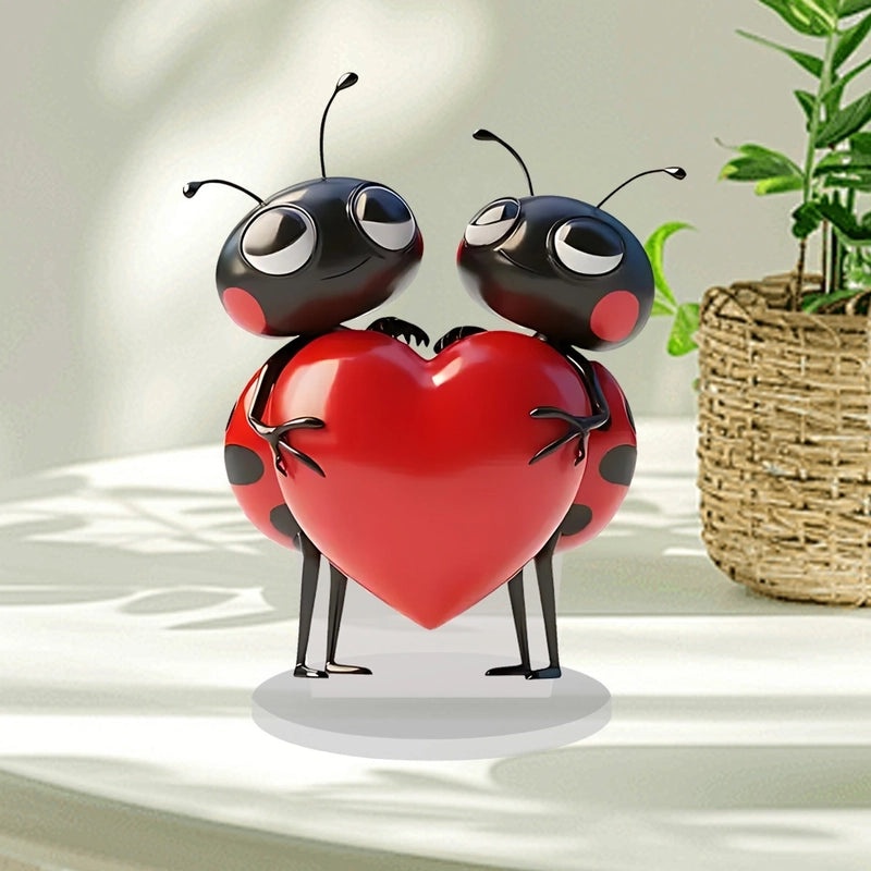Cartoon Heart Shape Ants Acrylic Valentine’s Day Decorative Ornaments|Home Decor & Seasonal Decorations