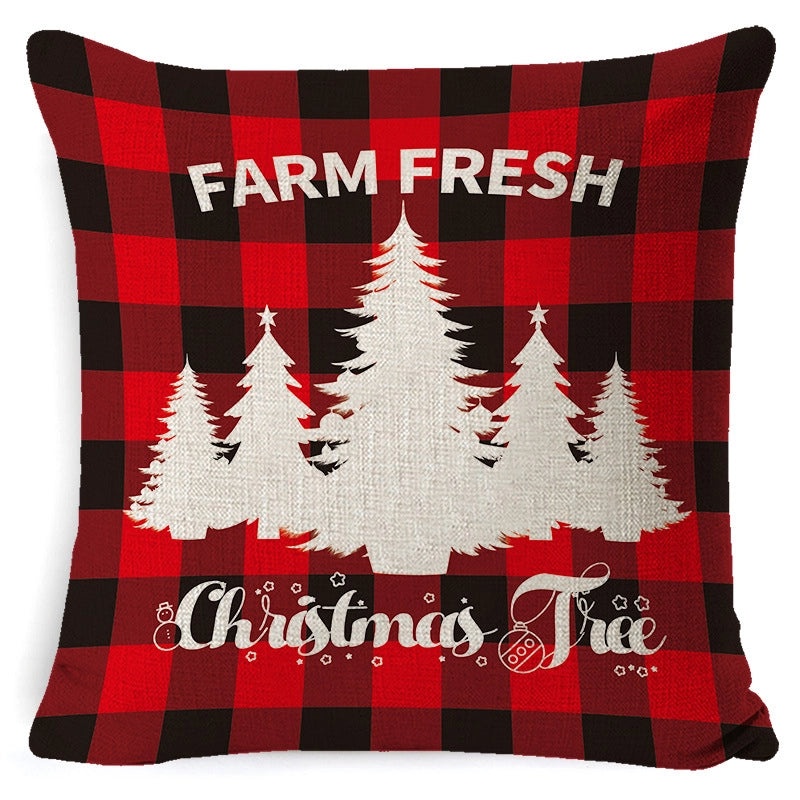 Christmas Linen Pillow Cover for Living Room Office Car Sofa Waist Cushion|Home Decor Cushions