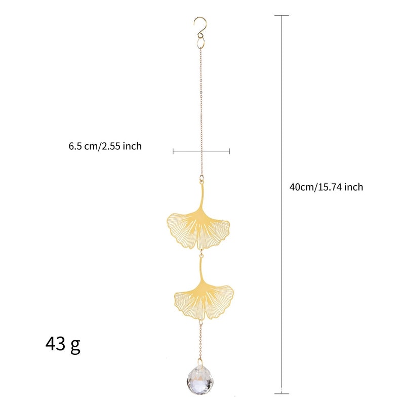 Minimalist Maple Leaf Floral Crystal Suncatcher Wind Chime Wall Decor | Home Decor