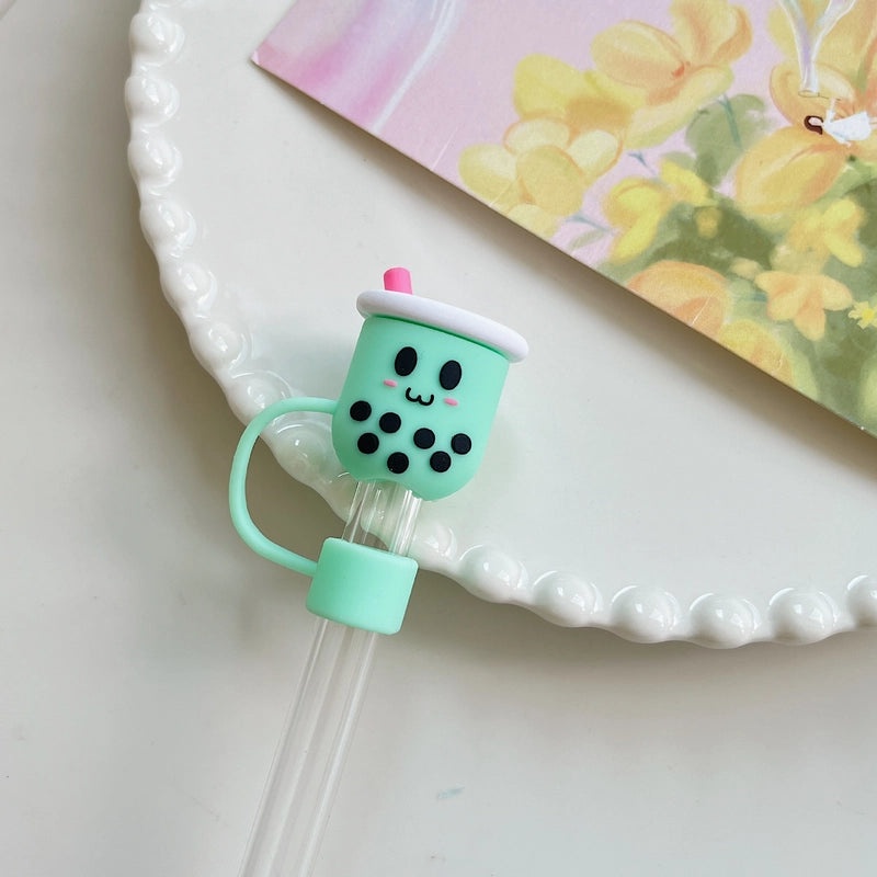 Adorable Cartoon Milk Tea Cup PVC Charm 1pc|Keychains & Charms