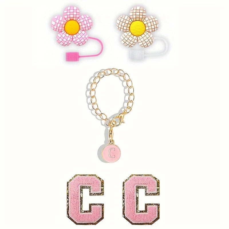 Embroidered Floral Letter Straw Cap for Casual Elegant Style|Fashion Accessories Hats & Caps