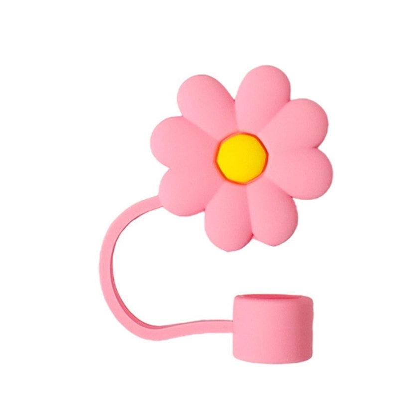 Floral PVC Straw Decorative Lid 1 Piece | Drink Accessories