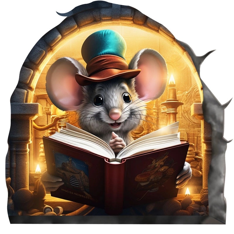 Cute Cartoon Mouse Self-Adhesive Wall Decals for Bedroom Living Room Stairs Corners|Home Decor Wall Stickers