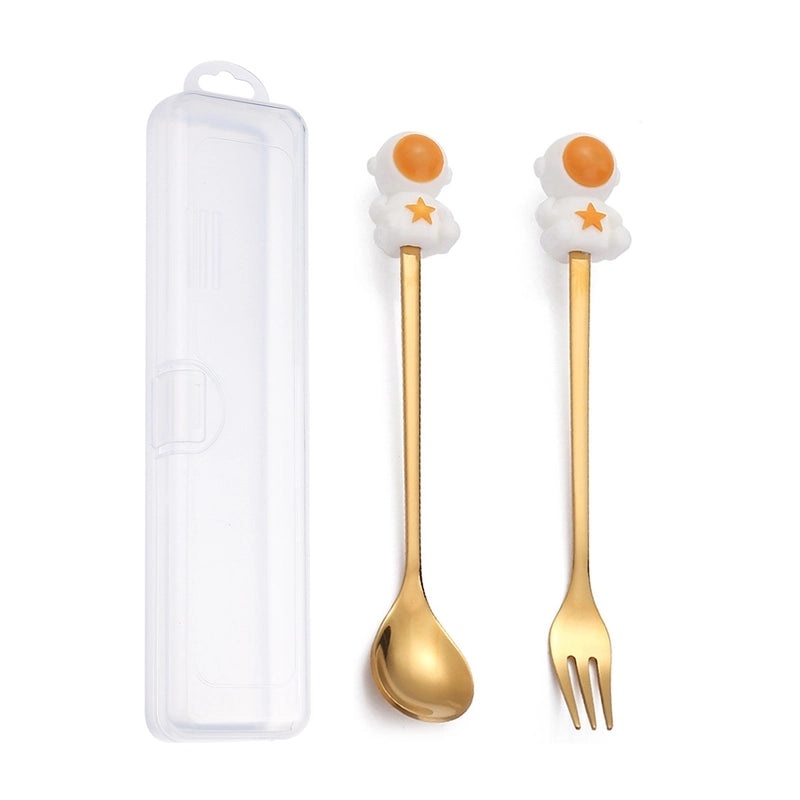 Festive Animal Santa Claus Stainless Steel Cutlery Set 2 Pieces|Kitchen & Dining Tableware