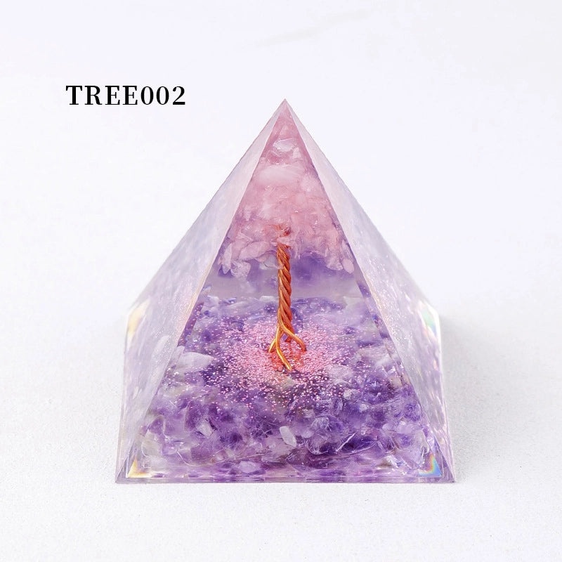 Minimalist Natural Crystal Pyramid Ornament Small Conical Decorative Crystal Piece|Home Decor Accessories