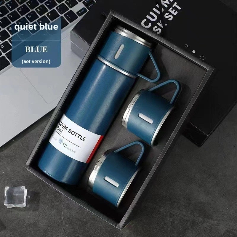 Stainless Steel Thermos Set with Three Lids 500ml for Men Business Tea Gifts with Logo Printing|Drinkware & Tumblers