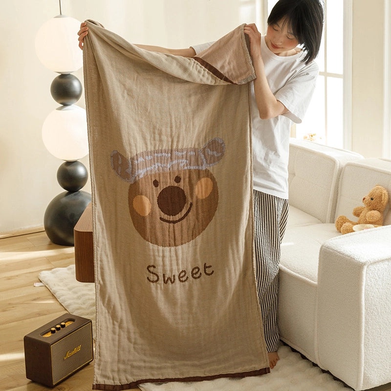 Premium Cotton Gauze Blanket Four-Layer Soft Baby Quilt Multifunctional Bath Towel Sofa Throw|Home Textiles
