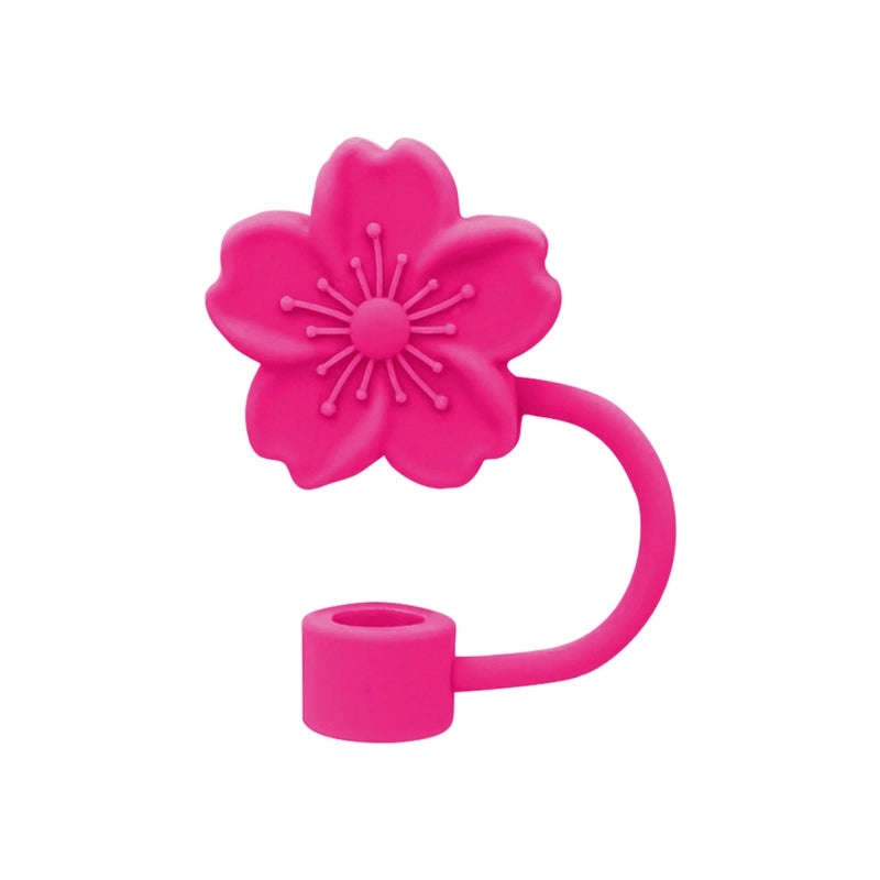 Elegant Floral Silicone Straw Cap for Cups | Drinkware Accessories