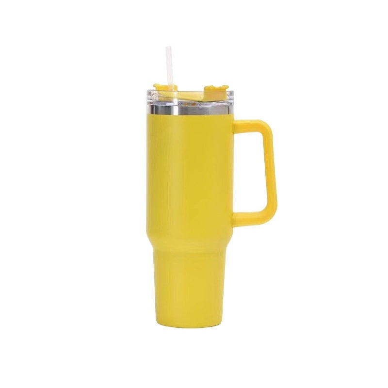 Preppy Casual Elegant Solid Color Stainless Steel Thermos Cup with Silicone Sleeve 350ml | Home & Kitchen Drinkware