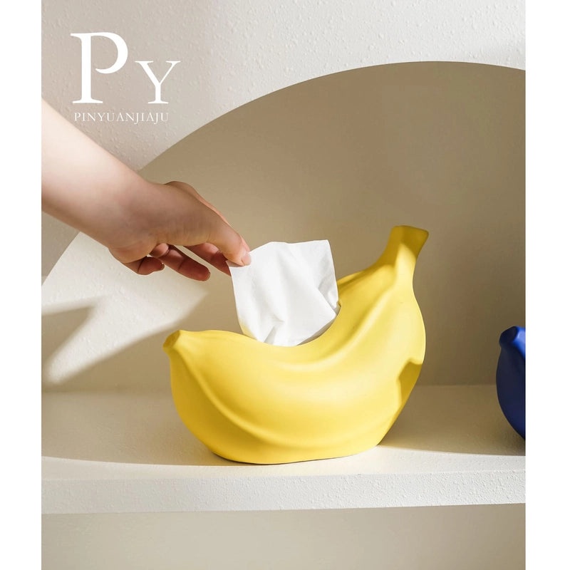 Sleek Banana Shaped Glossy Tissue Box Holder | Home Decor & Accessories