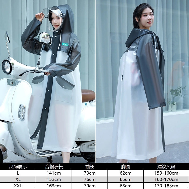 Unisex Electric Vehicle Waterproof Raincoat Hooded Poncho Long Full-Body Stormproof Outdoor Riding Gear|Outdoor & Sports Accessories