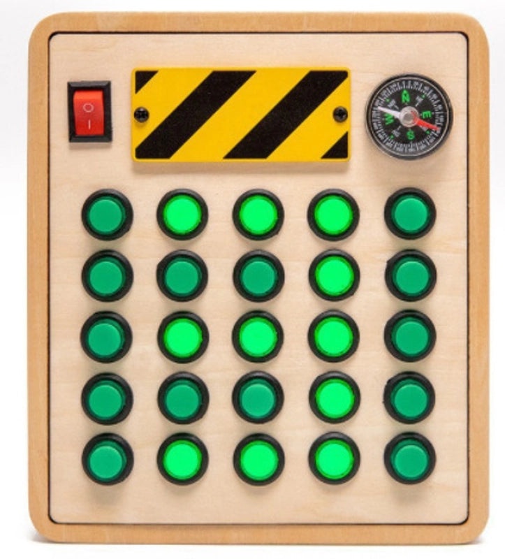 Children's Educational Wooden Busy Board with LED Light Switch | Early Learning Toys