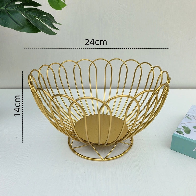 European Light Luxury Fruit Plate Creative Iron Candy Snack Basket for Living Room Decor|Home Decor & Storage