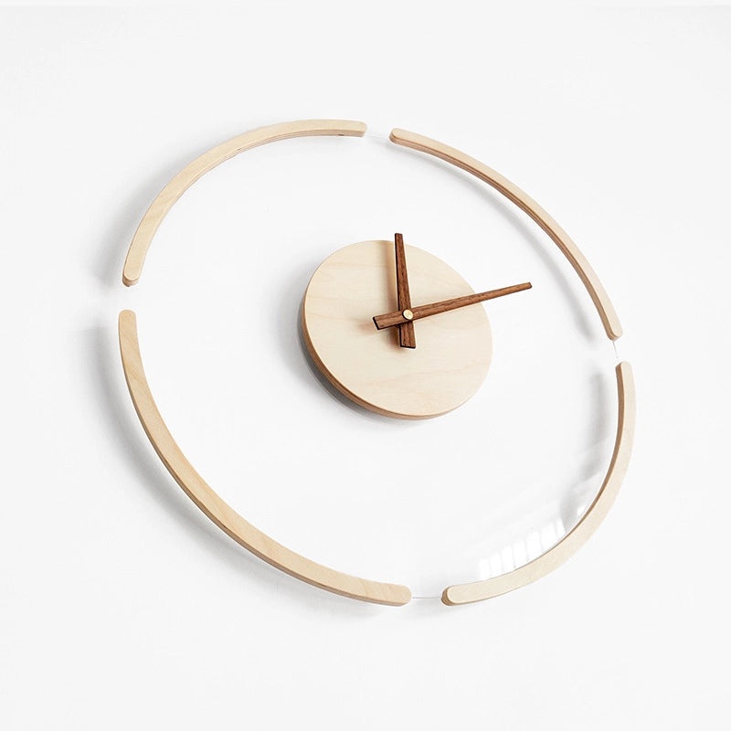 Transparent Hanging Wall Clock Nordic Style Simple Wooden Design|Home Decor Wall Clock