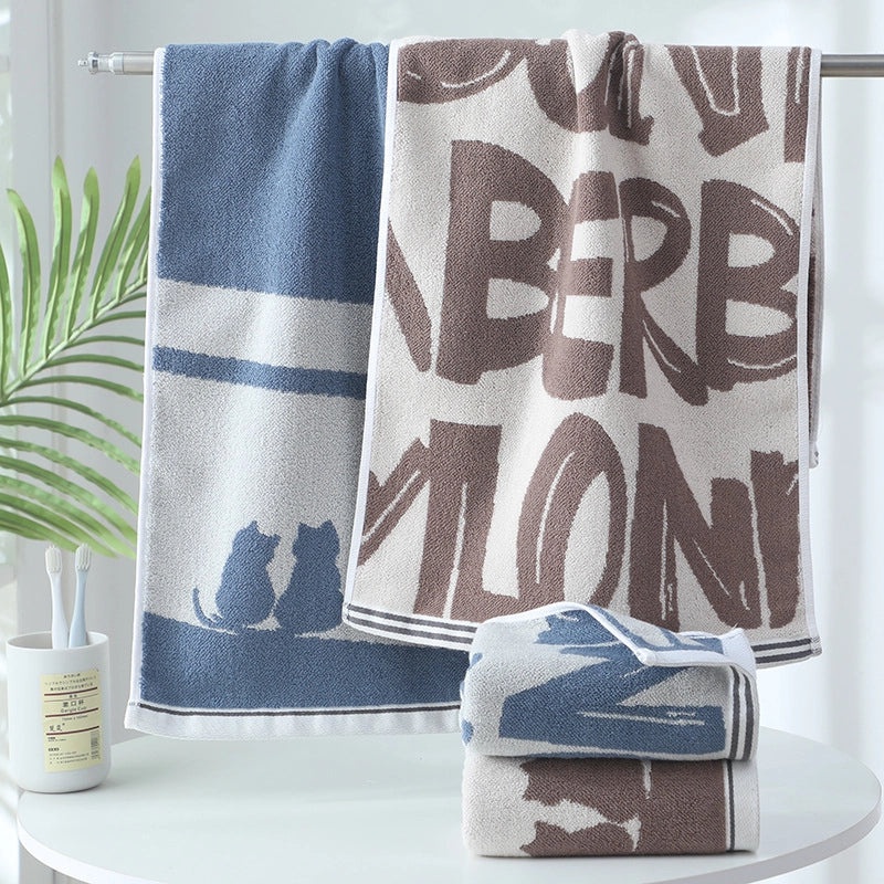 Double-sided Thick Cotton Face Towel Soft Absorbent Colorful Hair Drying Towel Factory Direct|Home Textiles & Towels