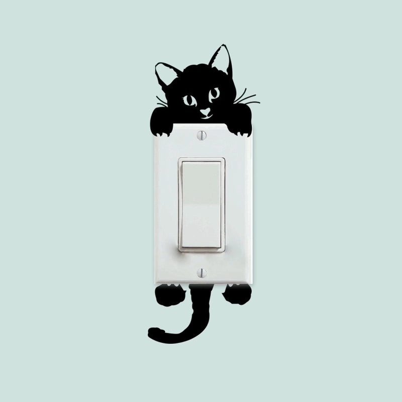 Cute Cat Light Switch Stickers for Bedroom Decoration|Home Decor & Accessories