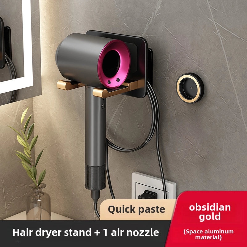 Punch-free Wall Mount Hair Dryer Holder Organizer|Bathroom Accessories Storage Rack