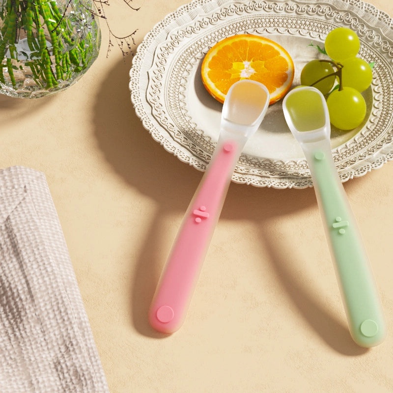 Silicone Baby Feeding Spoon Soft Infant Supplement Food Spoon Water Spoon Toddler Tableware Training Utensil|Baby Feeding Accessories