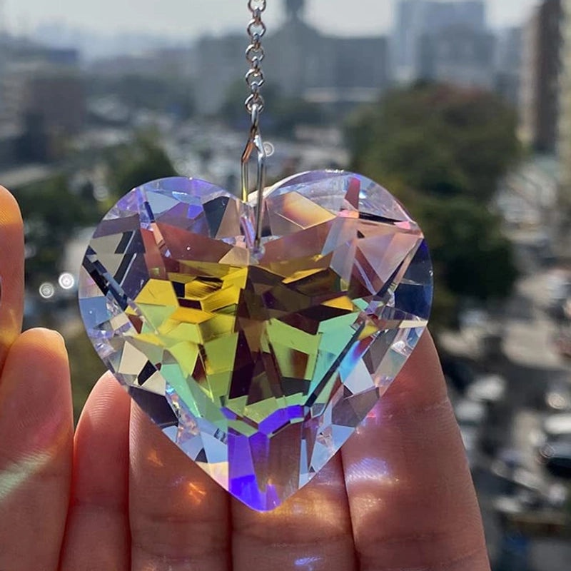 Elegant Geometric Heart Crystal Suncatcher for Home Decor|Home Decor & Accessories