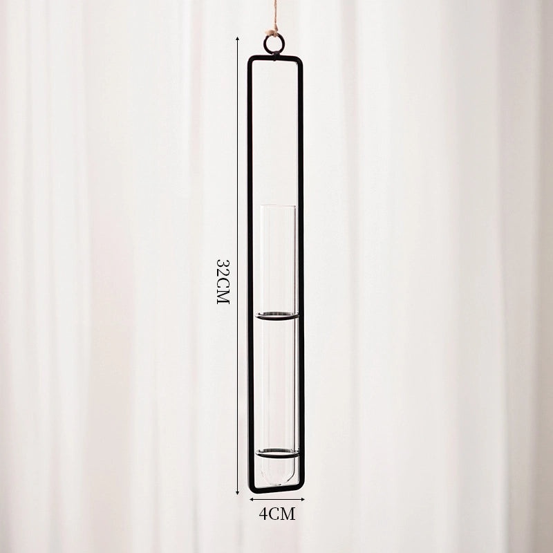 Nordic Glass Vase Pendant Light Green Plant Holder Wall Hanging Hydroponic Decoration|Home Decor & Lighting