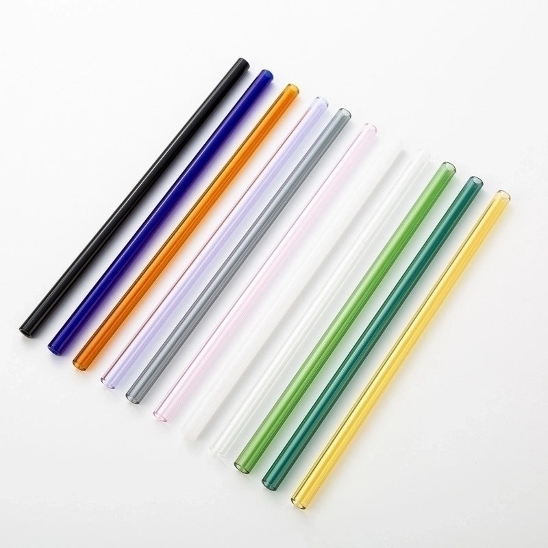 Stylish Single Solid Color Glass Straw for Reusable Drinkware | Kitchen & Dining Accessories