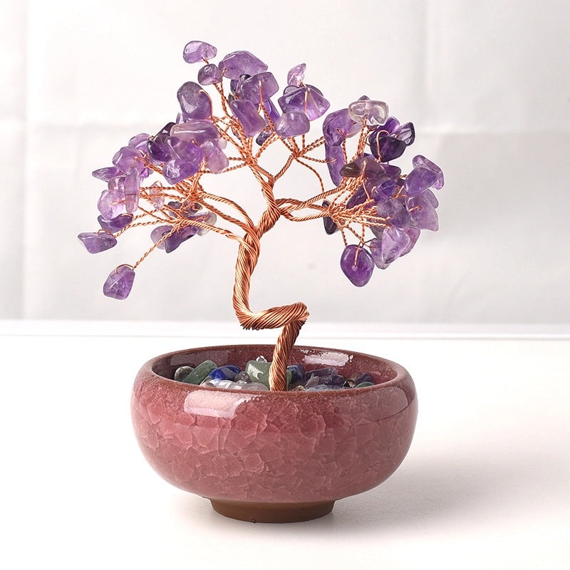 Elegant Amethyst Crystal Tree Ornament for Home Decor|Home Decor Ornaments