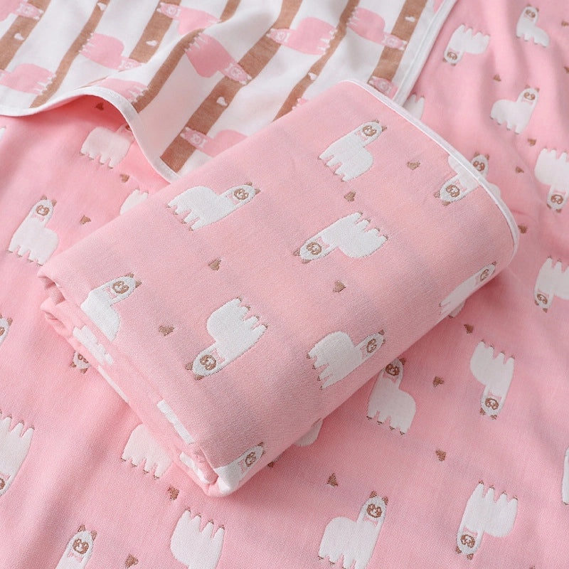 Soft Cotton Gauze Baby Bath Towel 110x110cm Wrap Jacquard Quilt Spring Summer|Baby Bath Towels & Quilts