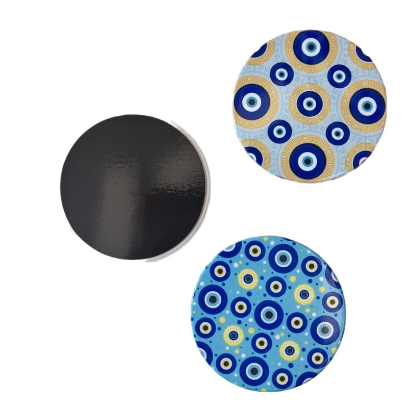 Round Angel Eyes Ceramic Refrigerator Magnet | Home Decor - Magnetic Stickers