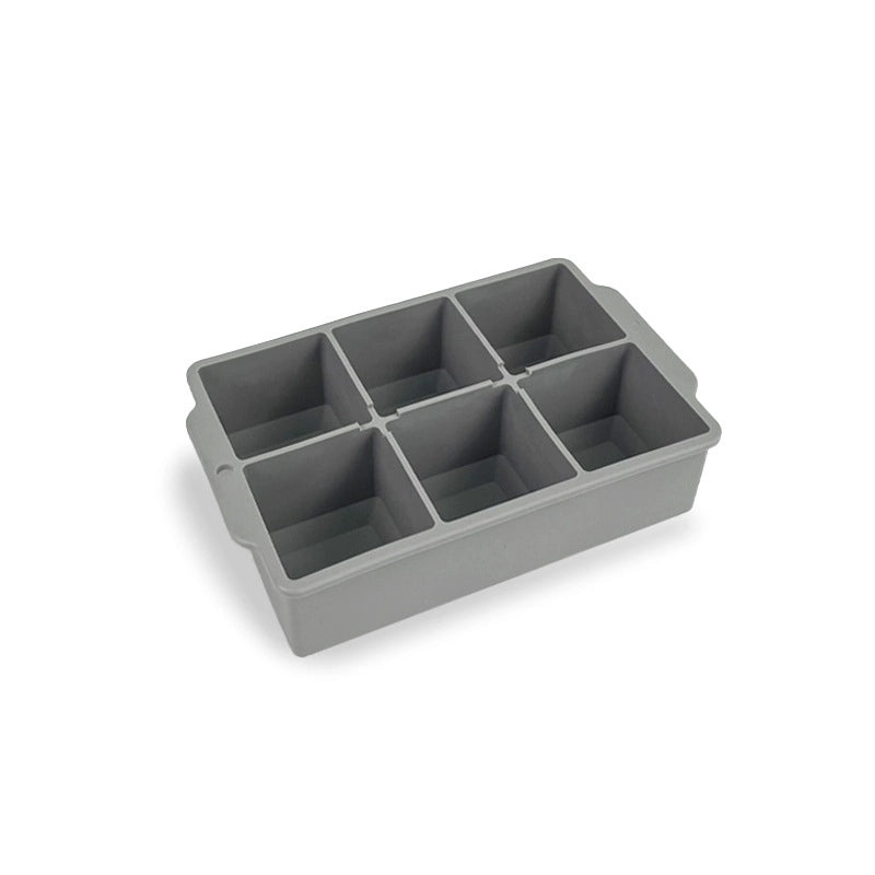 Large Silicone Ice Cube Tray with Lid 6-Slot Quick Freeze Square Mold for Home Use|Kitchen & Dining Accessories