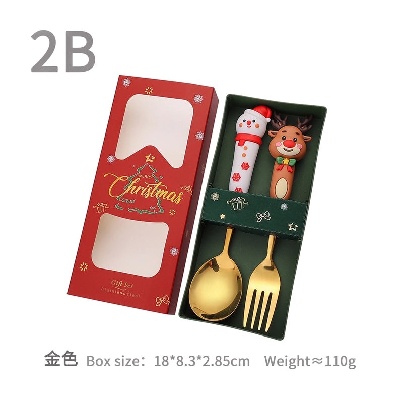 Funny Christmas Tree Dessert Spoon Creative Tableware Cartoon Spoon Suit Holiday Gift Idea|Kitchen & Dining