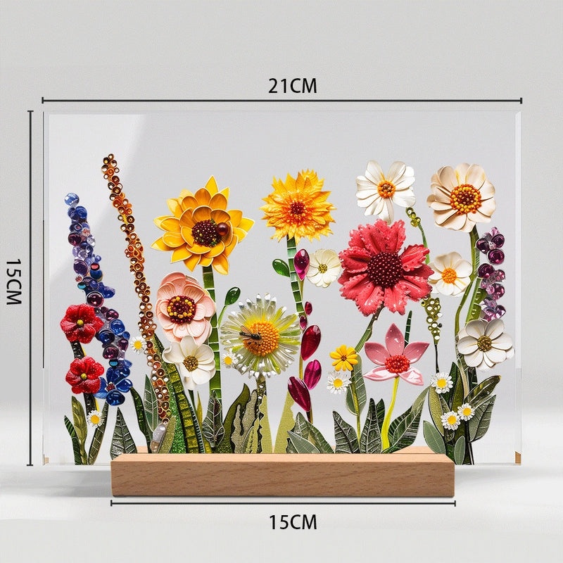 Elegant Minimalist Acrylic Flower Wooden Home Decor | Home Decor