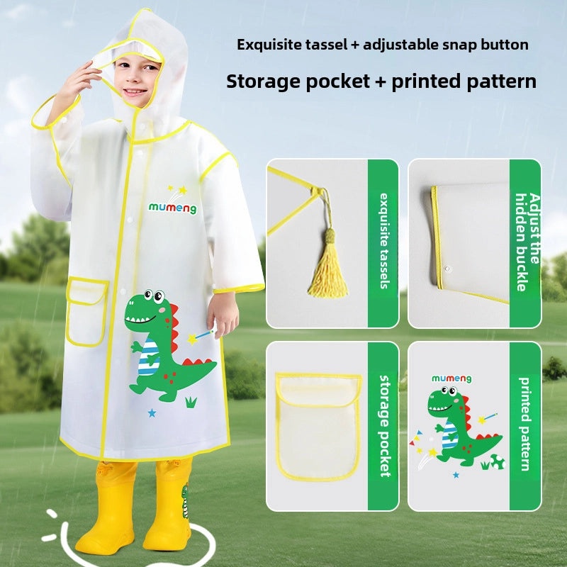 Kids Transparent Cartoon Raincoat and Boots Set Waterproof Full Body Rain Gear for Kindergarten and Primary School Students|Children's Rainwear
