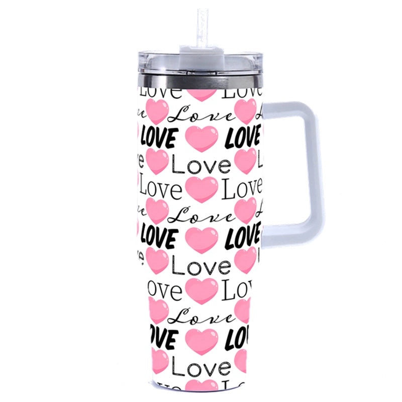 Valentine's Day Elegant Casual Letter Thermos Cup 304 & 201 Stainless Steel | Drinkware & Thermoses