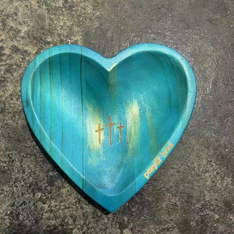 Wooden Heart Cross Prayer Bowl Decorative Ornament|Home Decor Accessories