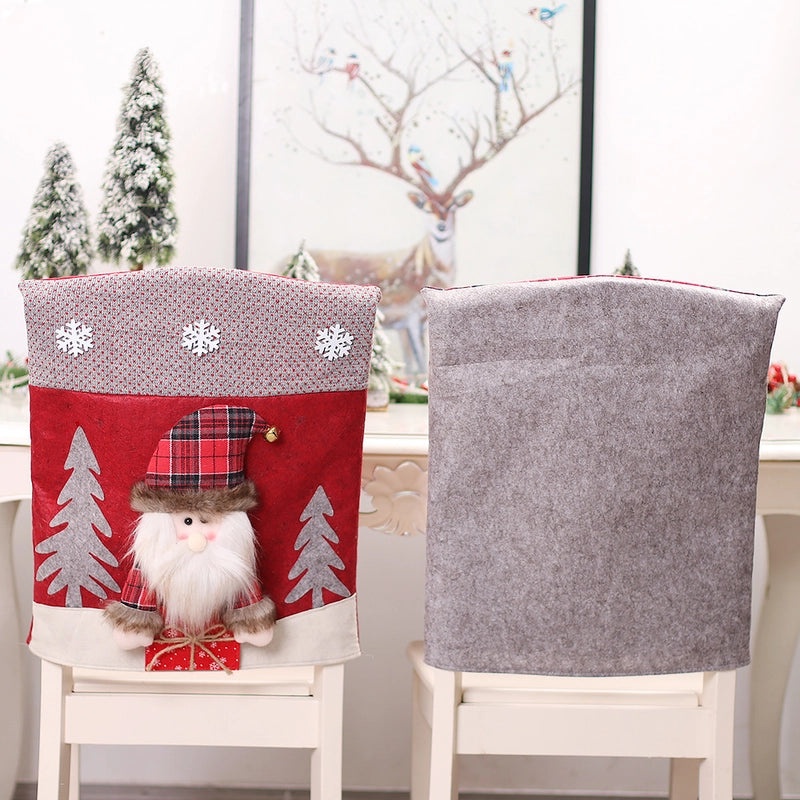 Nordic Christmas Santa Elk Chair Covers Nonwoven PP Cotton Cartoon Style Festival Decor|Holiday Party Decorations