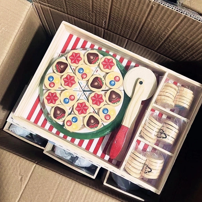 Cartoon Wooden Kitchen Playset for Kids | Wooden Toys