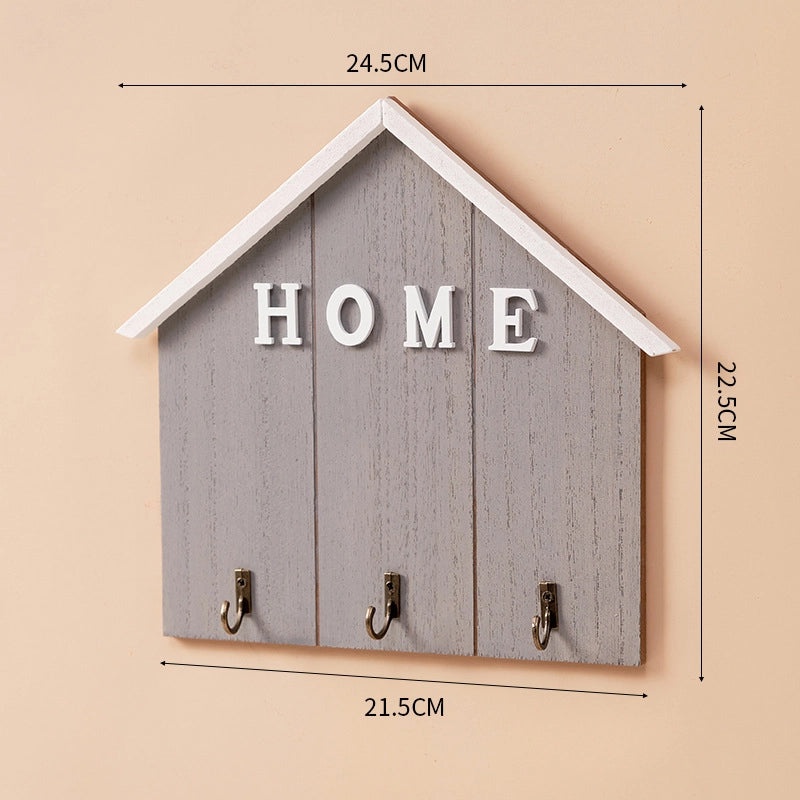 Nordic Solid Wood Wall Hook Rack Creative Porch Clothes Key Storage Box Organizer|Home Storage & Organization