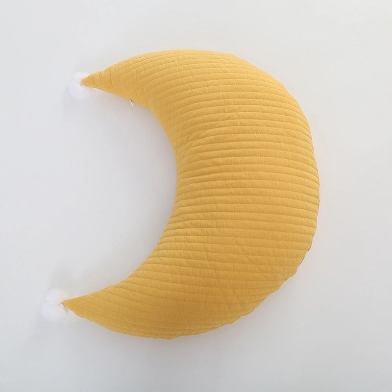 Newborn Baby Nursing Pillow Soft Cotton Moon Cushion Hair Ball Design Removable Washable Cover|Baby Pillows & Bedding